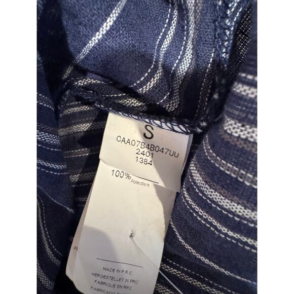 Cupshe NWT Navy Striped Short Sleeve Mini Cover-Up Small - Picture 7 of 9